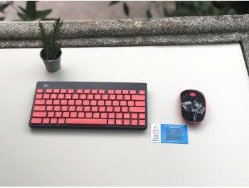 Bộ bàn phím chuột không dây Chính Hãng  FORTER 1500 Cao Cấp, Màu Đen Đỏ