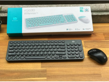 Bộ bàn phím chuột không dây FORTER IK6630 Chính Hãng Cao Cấp, Màu Đen