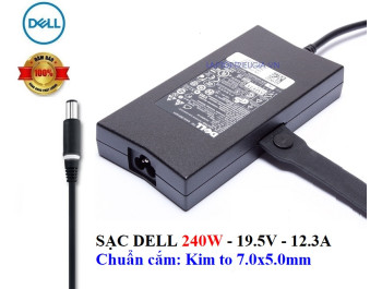SẠC Zin LAPTOP DELL 19.5V 12.3A 240W SLIM - CHÂN KIM TO - CHÍNH HÃNG #sacchinhhang