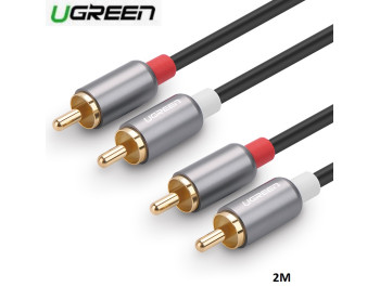 new - Cáp loa AV 2 đầu hoa sen 2M UGREEN 10518 - UGREEN 10518 - AV104 2RCA cao cấp