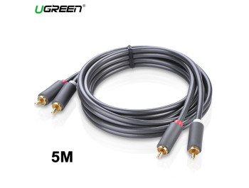 new - Cáp loa AV 2 đầu hoa sen 5M UGREEN 10520 - AV104 2RCA cao cấp