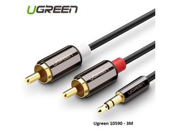 new - Dây Audio 3,5mm ra 2 đầu RCA dài 3M UGREEN AV116 10590 - Ugreen 10590