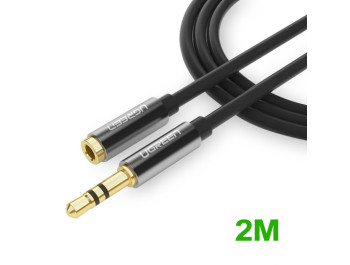 new - Cáp Audio 3.5mm âm dương chính hãng Ugreen 10594 cao cấp dài 2m Màu Đen