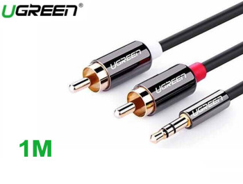 new - Cáp Audio 3.5mm Male To 2RCA Male dài 1m AV102 UGREEN 10772