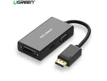 new - Cáp chuyển đổi Displayport to HDMI + VGA + DVI Ugreen 20420