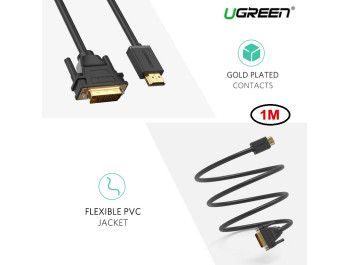 new - Cáp chuyển đổi HDMI to DVI 24+1 dài 1m HD106 Ugreen 30116