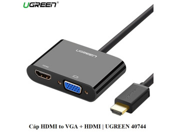 new - Cáp chuyển đổi HDMI to VGA+ HDMI chính hãng Ugreen 40744