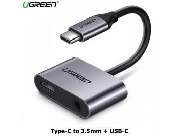 new - Cáp chuyển đổi Type-C to 3,5mm hỗ trợ cổng sạc USB-C chính hãng Ugreen 50596.