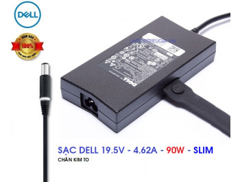 SẠC LAPTOP DELL 19.5V 4.62A 90W SLIM - CHÂN KIM TO - CHÍNH HÃNG