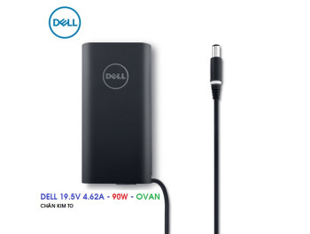 SẠC LAPTOP DELL 19.5V 4.62A 90W OVAN - CHÂN KIM TO - CHÍNH HÃNG