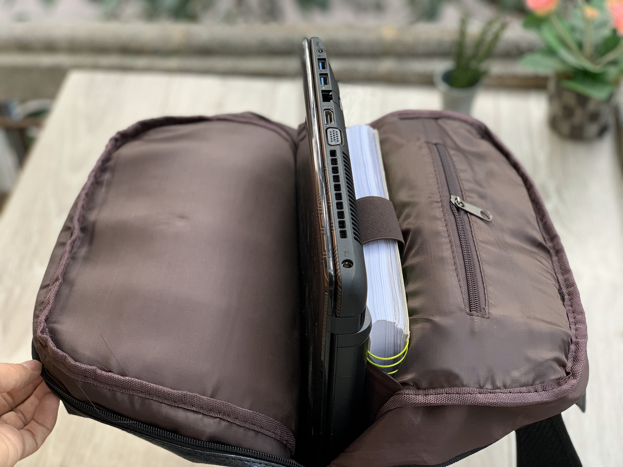 Balo Da đựng laptop 15.6"inch - Cao cấp - Nâu - CL32