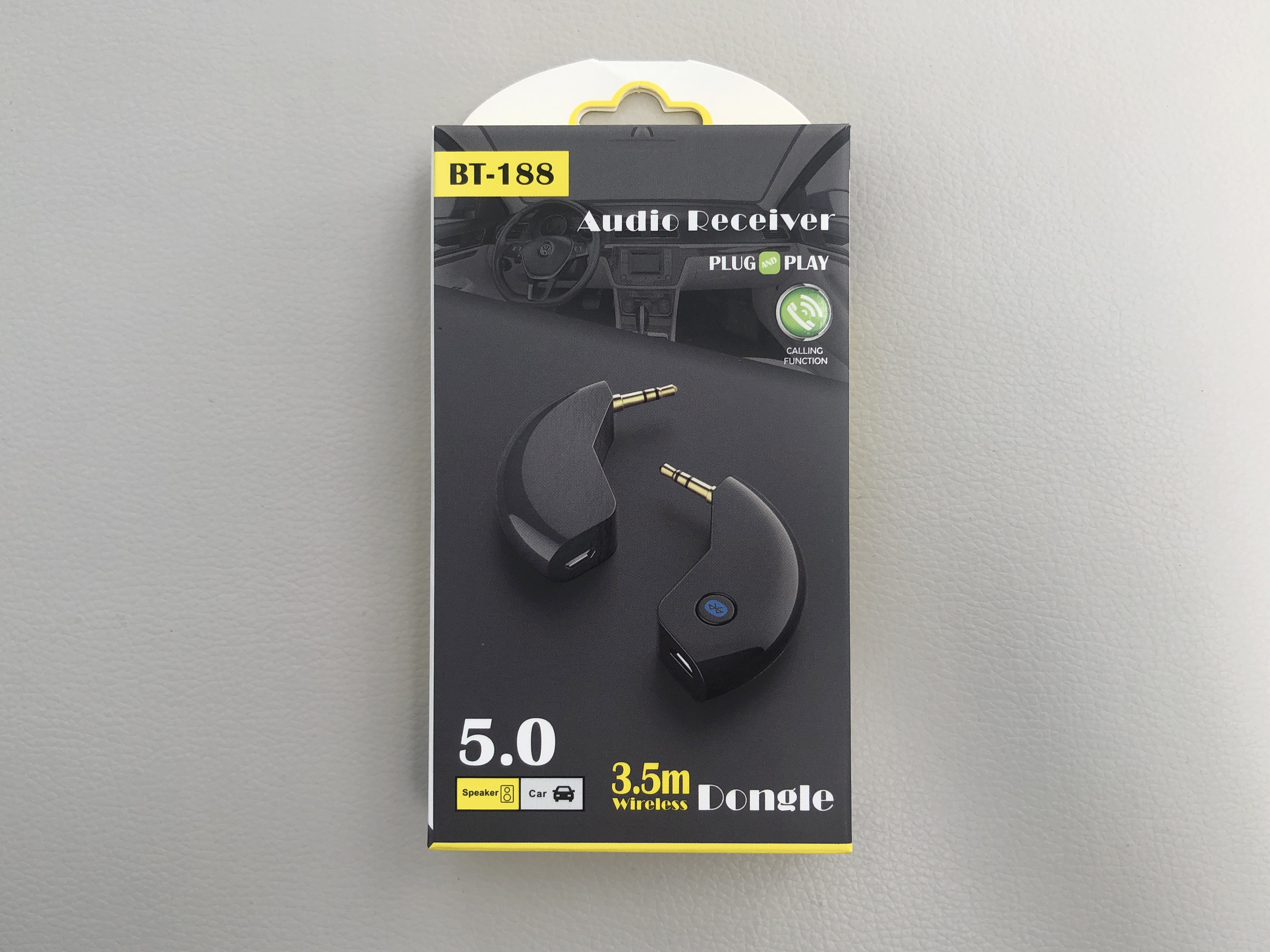 Bộ thu nhạc Bluetooth 5.0 chuyển đổi không dây âm thanh 3,5mm trên xe hơi AUX Dongle BT-188