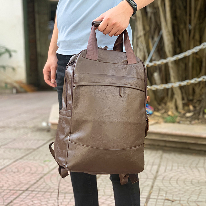 Balo Da đựng laptop 15.6"inch - Cao cấp - Nâu - CL32