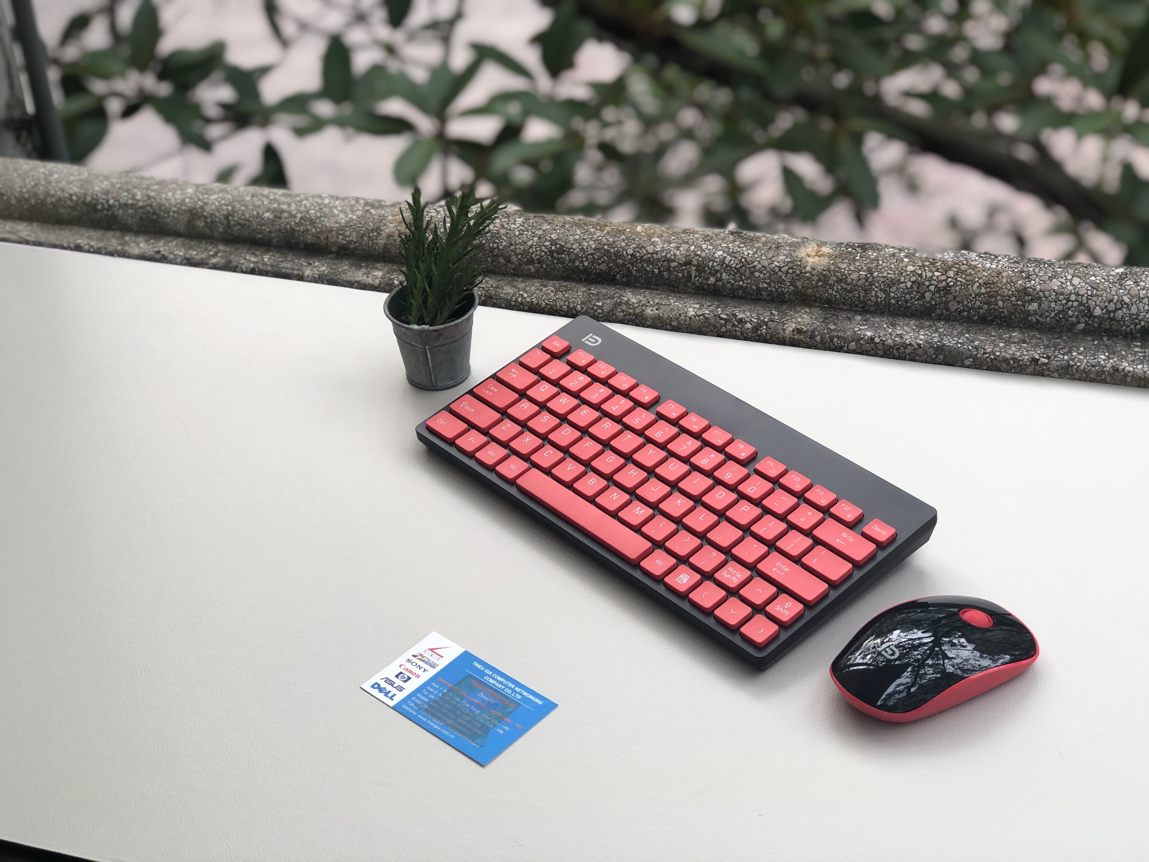Bộ bàn phím chuột không dây Chính Hãng  FORTER 1500 Cao Cấp, Màu Đen Đỏ