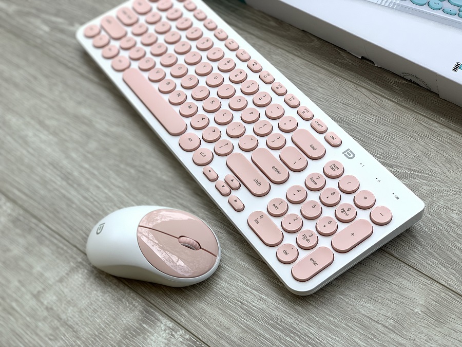 Bộ bàn phím chuột không dây Chính Hãng FORTER IK6630, Màu Hồng