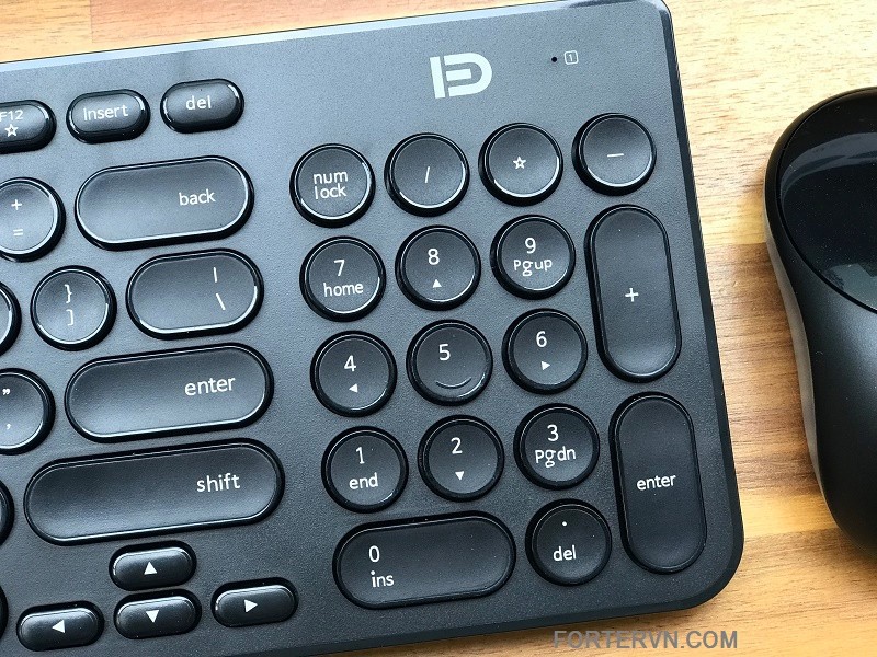 Bộ bàn phím chuột không dây FORTER IK6630 Chính Hãng Cao Cấp, Màu Đen