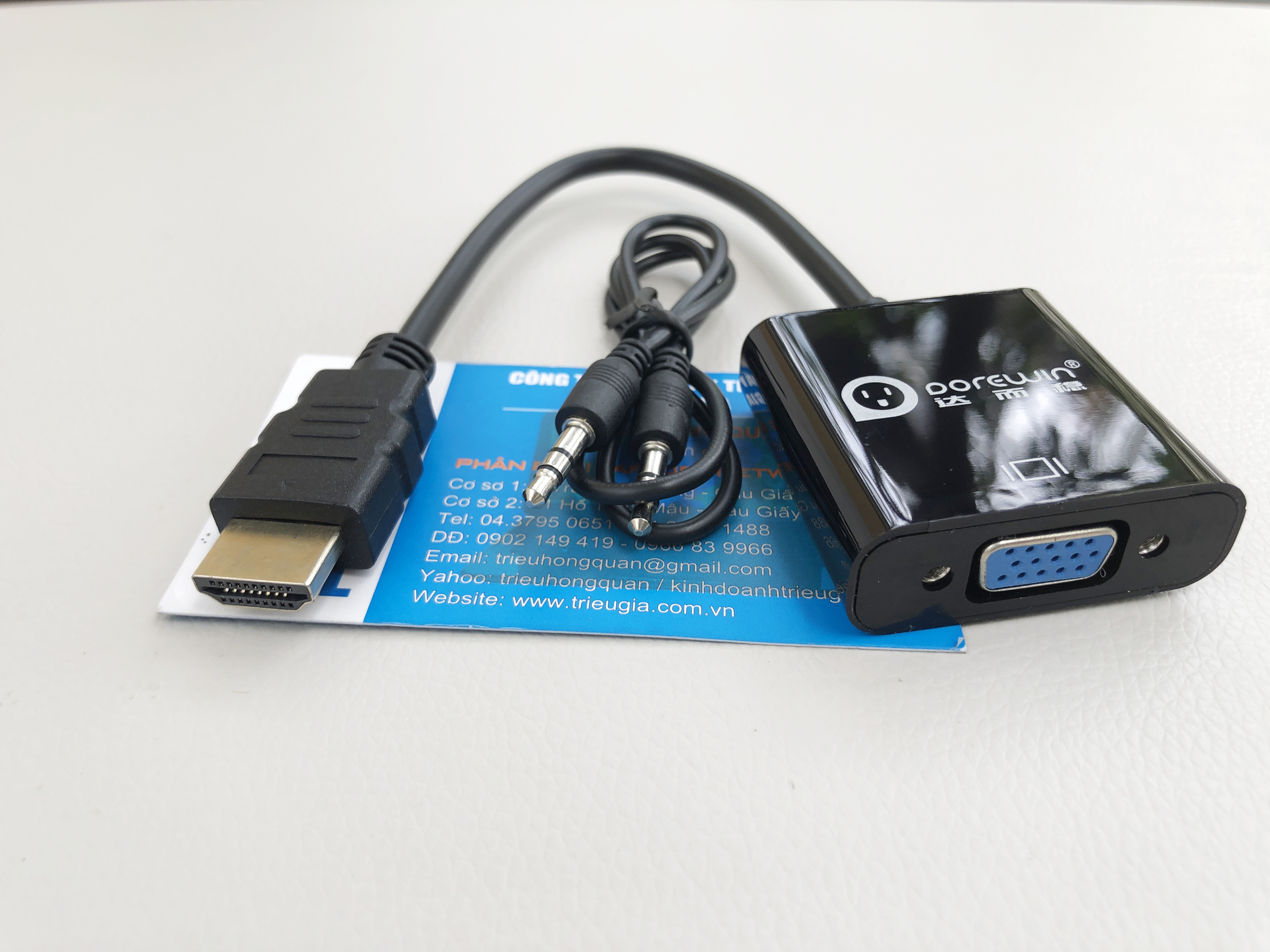  Cáp chuyển HDMI sang VGA cao cấp - Có cổng âm thanh - Dorewin C1182