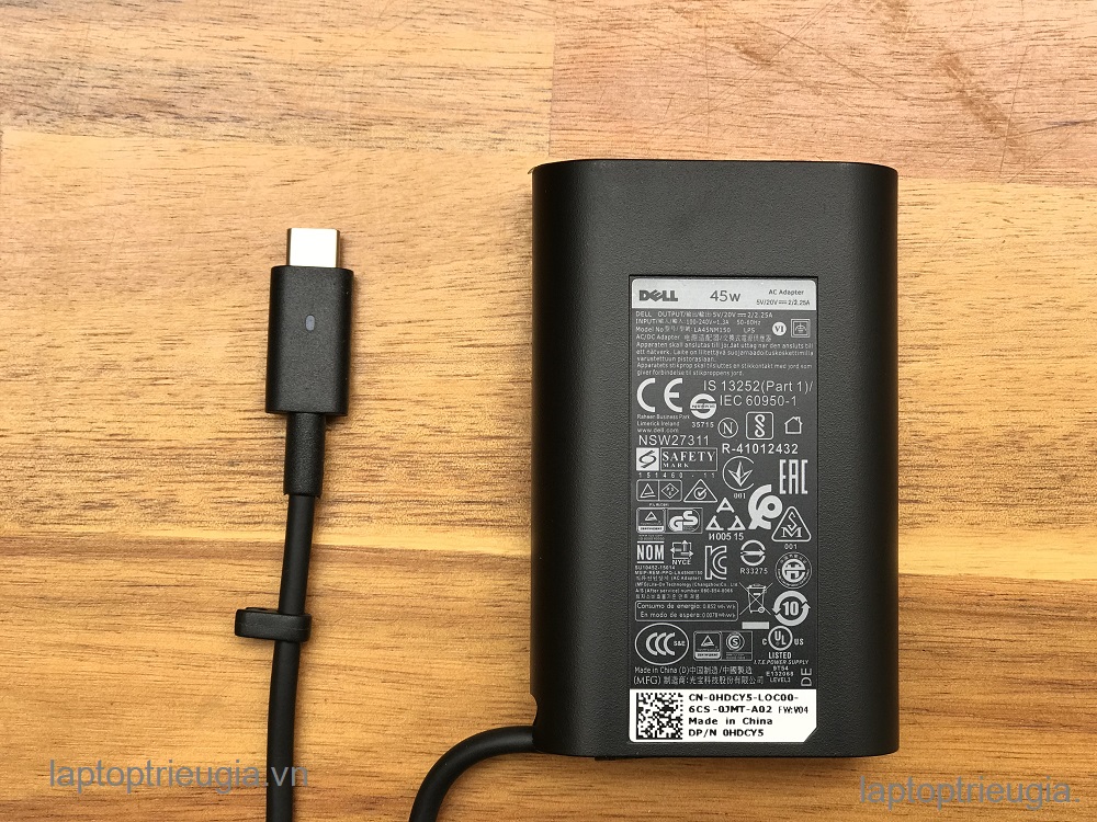 SẠC LAPTOP DELL 5V/20V- 2/2.25A 45W OVAN | Chân Type-C - CHÍNH HÃNG