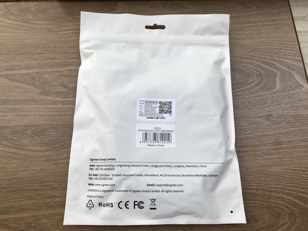 new - Cáp chuyển Displayport to DVI 24+1 dài 2m chính hãng Ugreen 10221