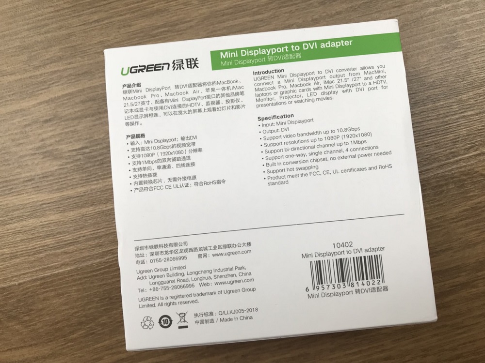 new - Cáp chuyển đổi Mini Displayport to DVI chính hãng Ugreen 10402