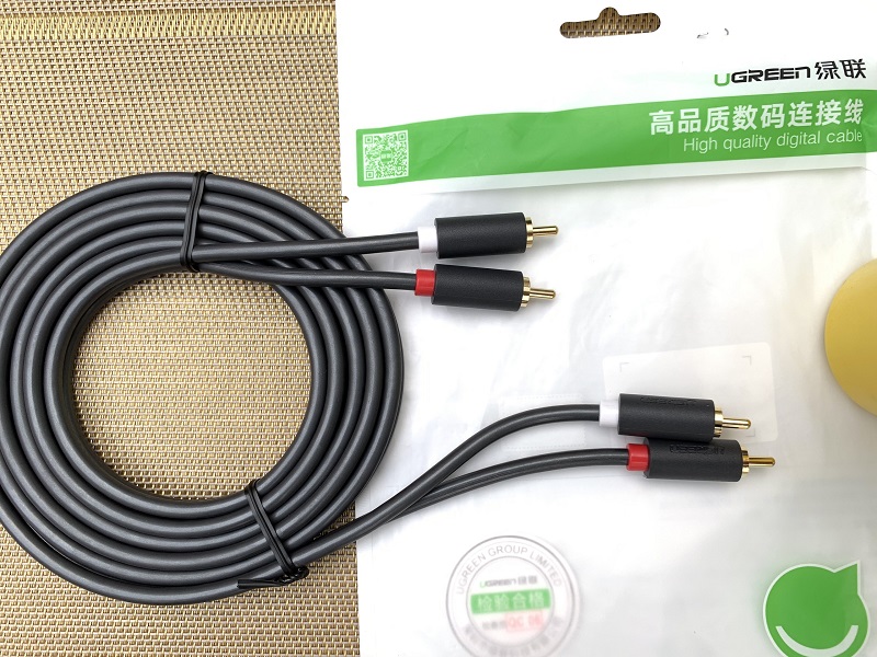new - Cáp loa AV 2 đầu hoa sen 2M UGREEN 10518 - UGREEN 10518 - AV104 2RCA cao cấp