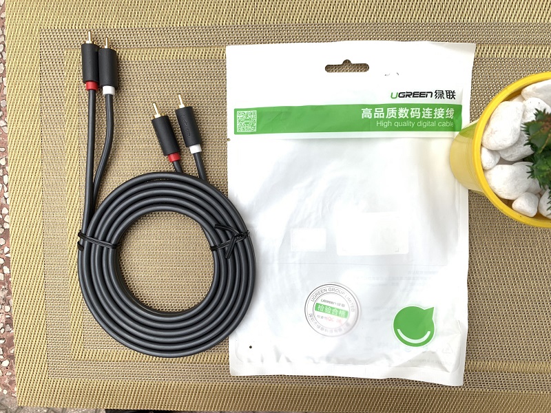 new - Cáp loa AV 2 đầu hoa sen 2M UGREEN 10518 - UGREEN 10518 - AV104 2RCA cao cấp