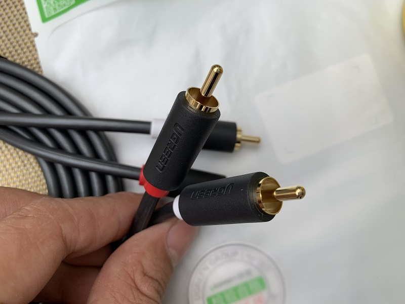 new - Cáp loa AV 2 đầu hoa sen 2M UGREEN 10518 - UGREEN 10518 - AV104 2RCA cao cấp