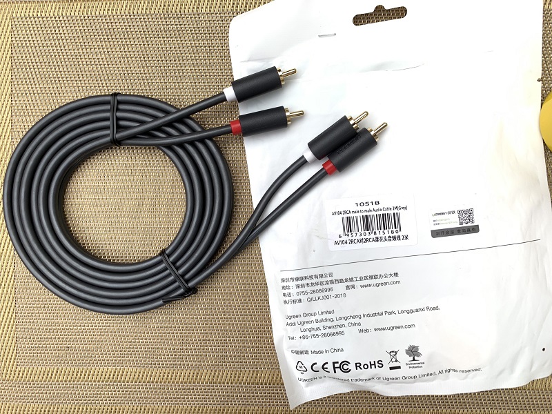 new - Cáp loa AV 2 đầu hoa sen 2M UGREEN 10518 - UGREEN 10518 - AV104 2RCA cao cấp