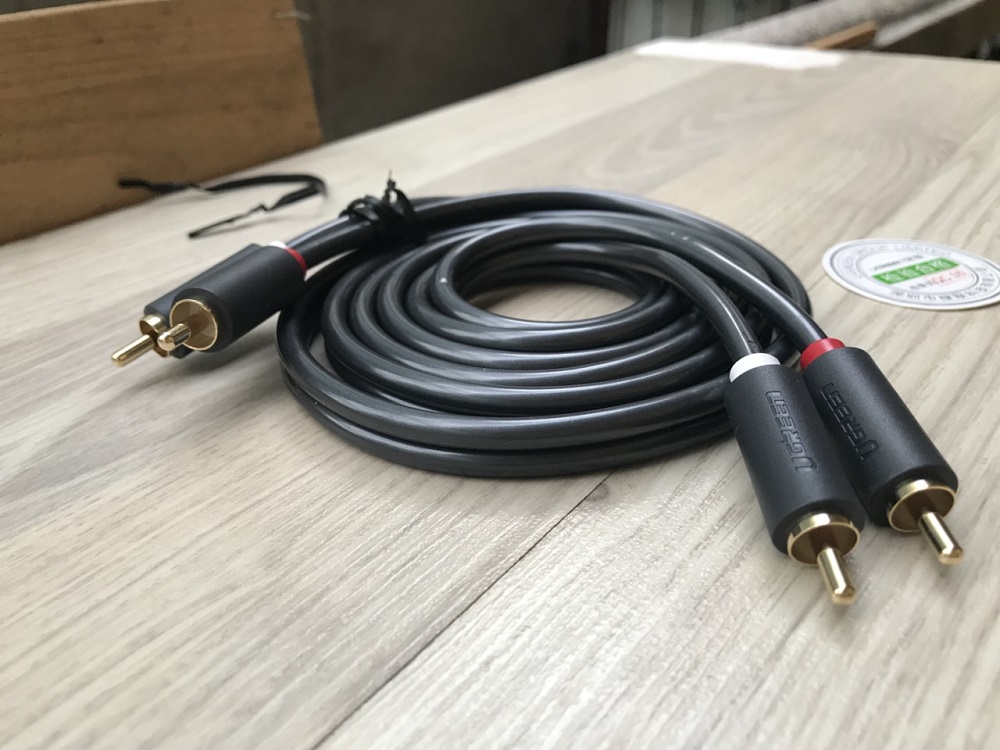 new - Cáp loa AV 2 đầu hoa sen 3M UGREEN 10519 - AV104 2RCA cao cấp