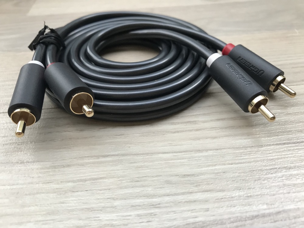 new - Cáp loa AV 2 đầu hoa sen 3M UGREEN 10519 - AV104 2RCA cao cấp