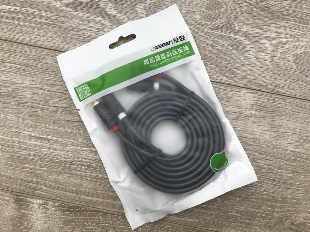 new - Cáp loa AV 2 đầu hoa sen 5M UGREEN 10520 - AV104 2RCA cao cấp