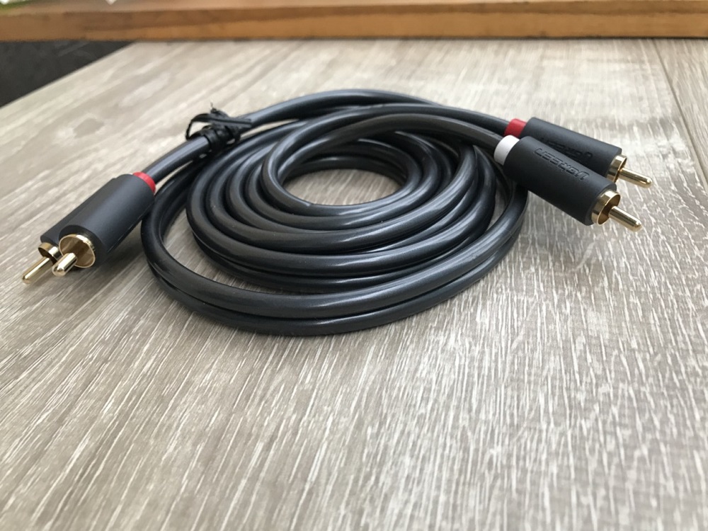 new - Cáp loa AV 2 đầu hoa sen 5M UGREEN 10520 - AV104 2RCA cao cấp