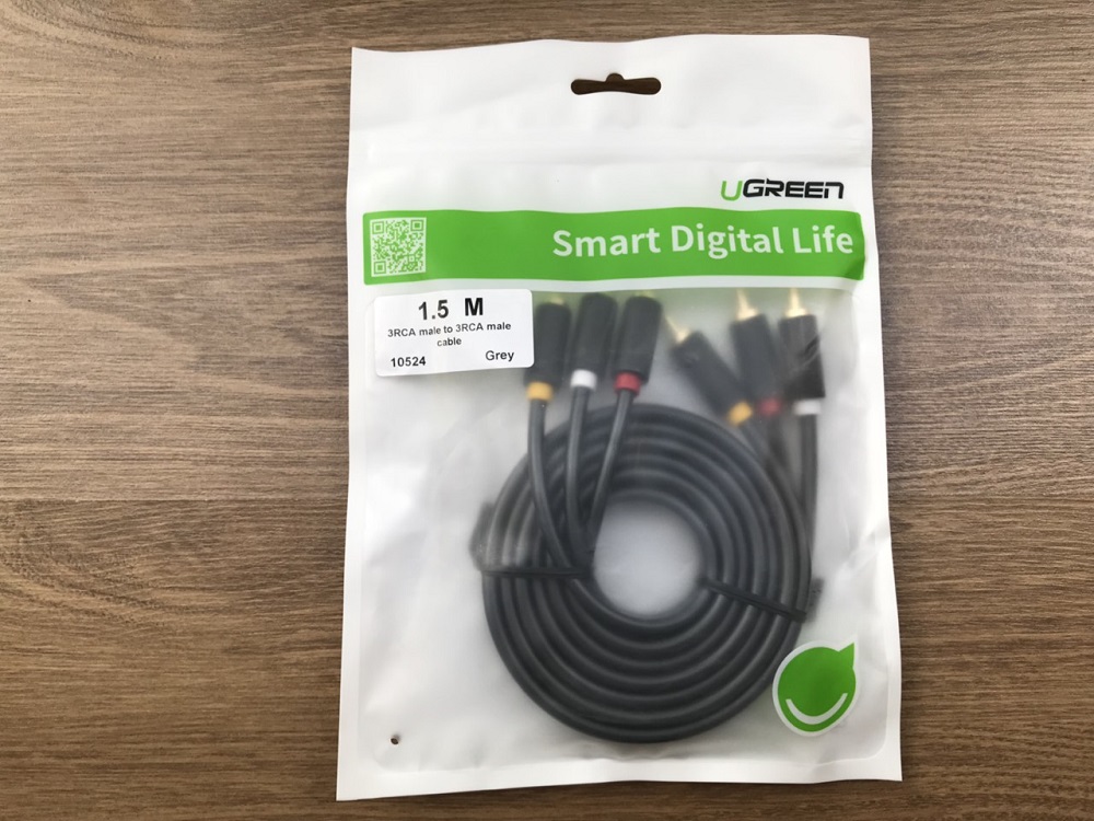 new - Cáp AV hoa sen 3 đầu RCA dài 1,5M chính hãng Ugreen 10524