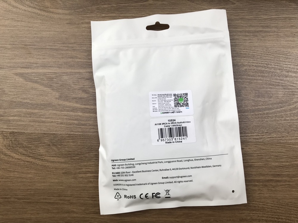 new - Cáp AV hoa sen 3 đầu RCA dài 1,5M chính hãng Ugreen 10524