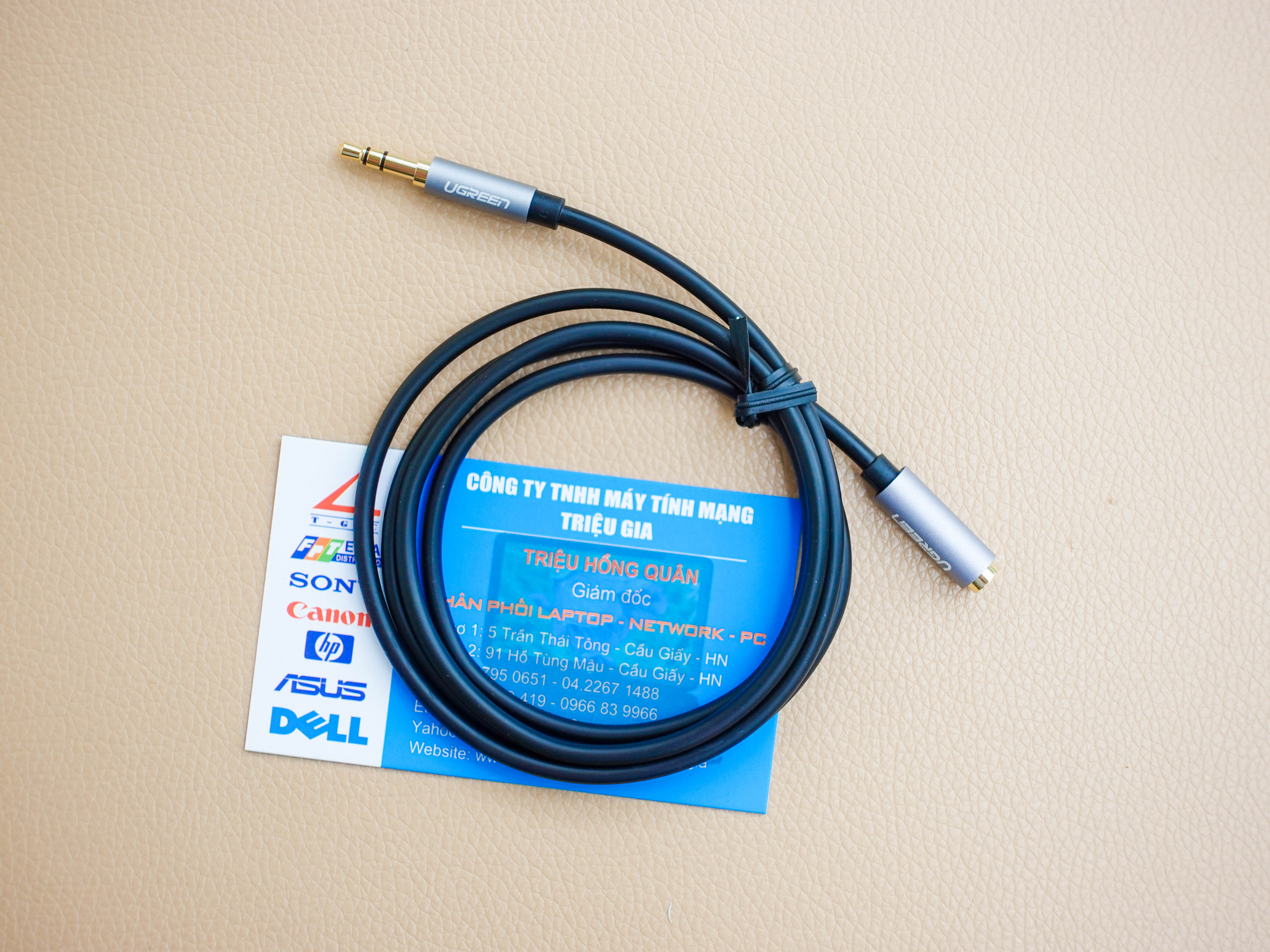 new - Cáp Audio 3.5mm âm dương chính hãng Ugreen 10594 cao cấp dài 2m Màu Đen