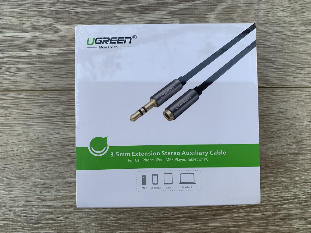 new - Cáp Audio 3.5mm âm dương chính hãng Ugreen 10595 cao cấp dài 3m Màu Đen