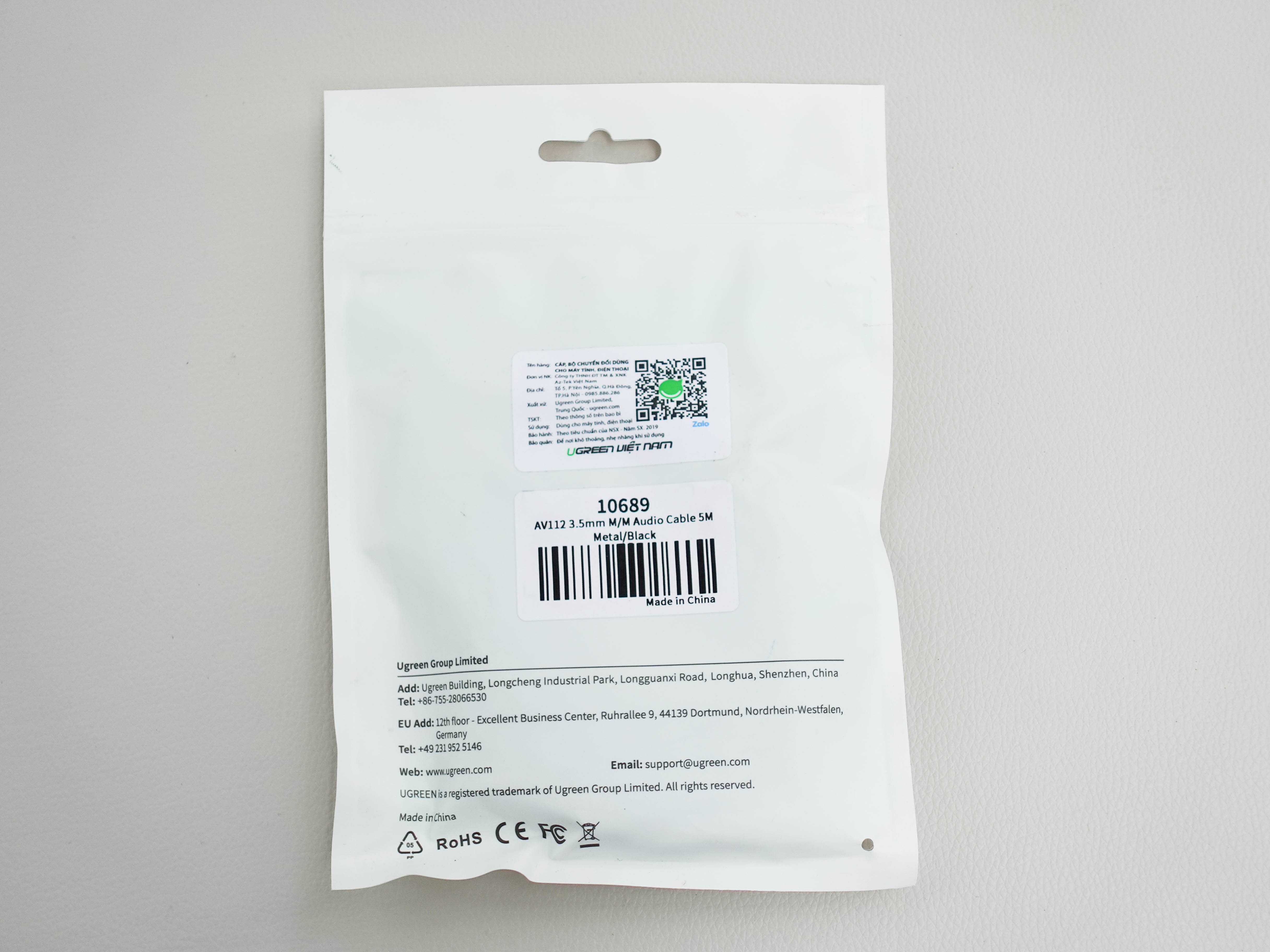  new - Dây Loa AV 3.5mm M to M Ugreen 10689 dài 5M cao cấp - Ugreen 10689 AV112