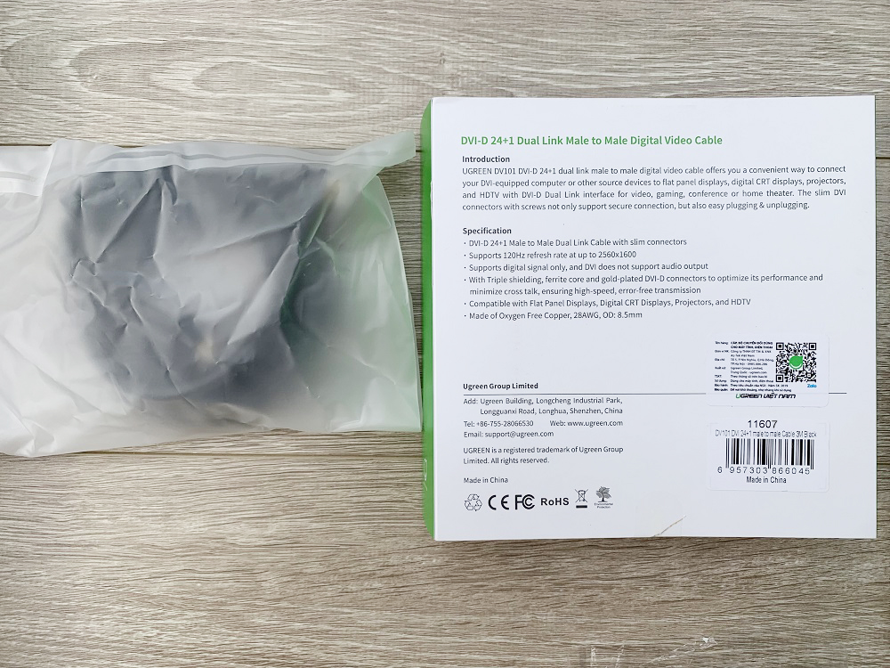 new - Cáp DVI to DVI 24 + 1 dài 3m Chính hãng Ugreen 11607