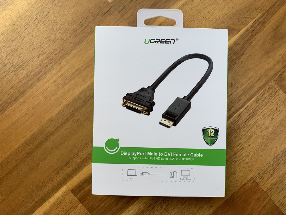 new - Cáp chuyển đổi Displayport to DVI ( 24+5 ) đầu âm chính hãng Ugreen 20405