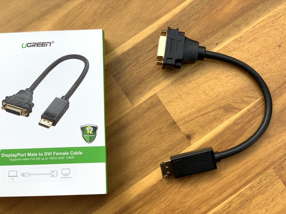new - Cáp chuyển đổi Displayport to DVI ( 24+5 ) đầu âm chính hãng Ugreen 20405
