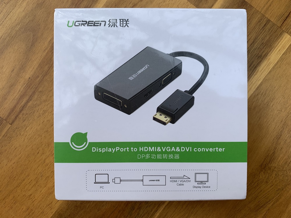 new - Cáp chuyển đổi Displayport to HDMI + VGA + DVI Ugreen 20420