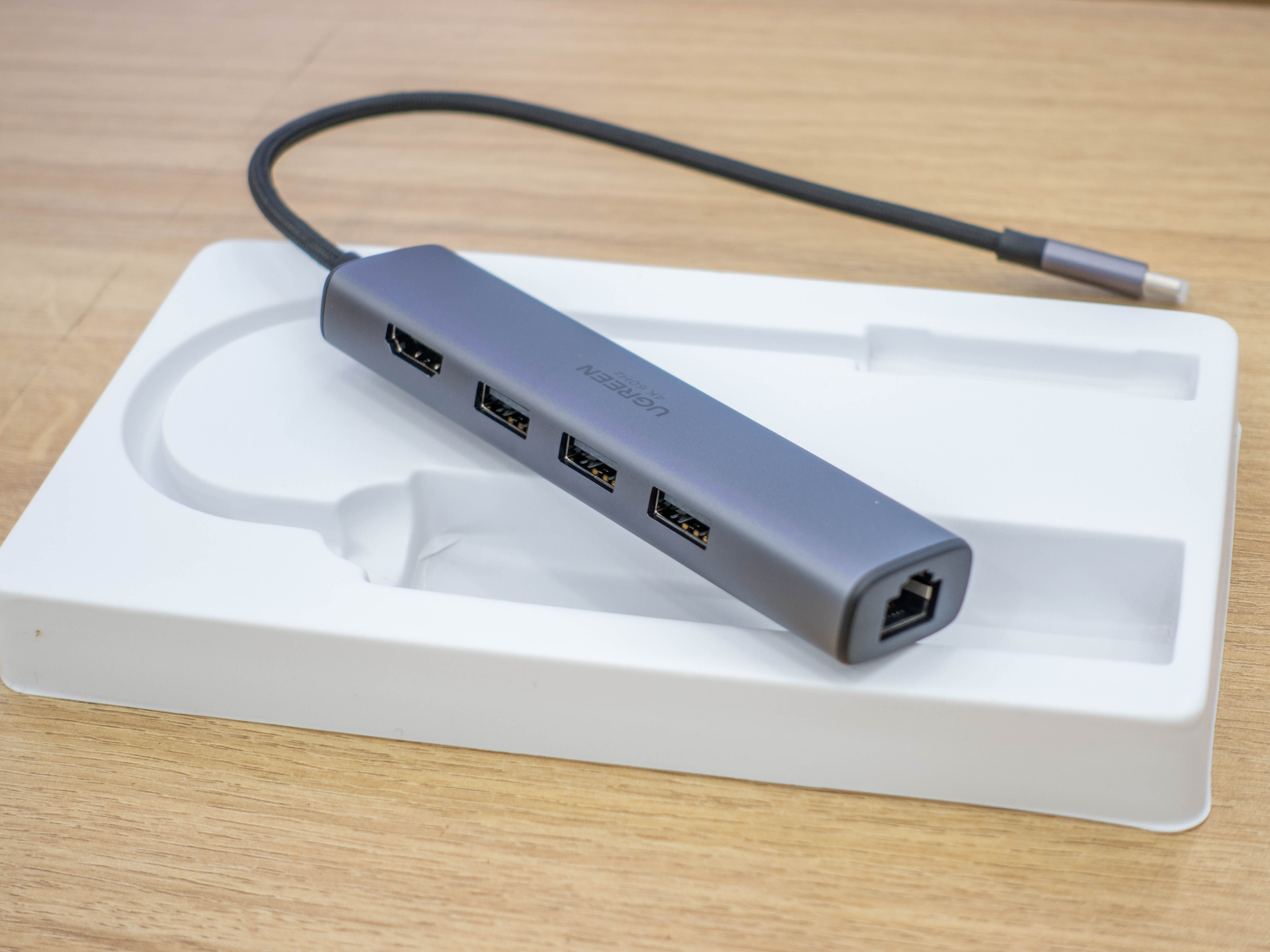  new - Bộ chuyển USB C to HDMI+USB 3.0+LAN 1Gbps Ugreen 20934
