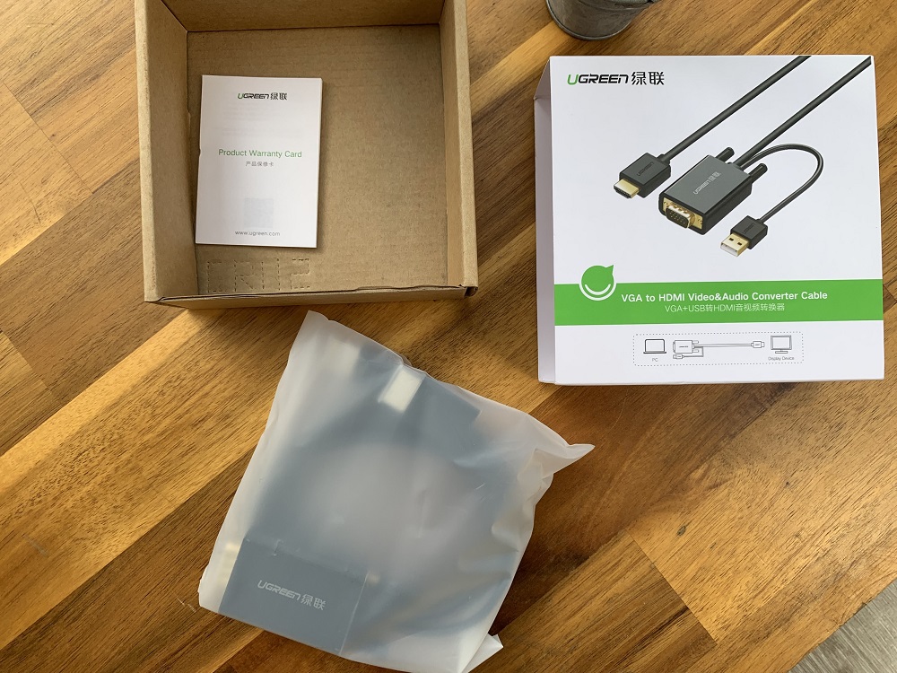 new - Cáp chuyển đổi VGA to HDMI+Audio dài 2m Ugreen 30840 cao cấp