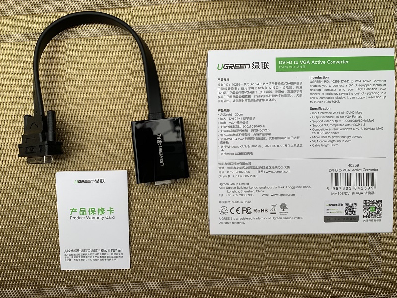 new - Cáp chuyển đổi DVI 24+1 sang VGA Ugreen 40259 cao cấp - Ugreen 40259