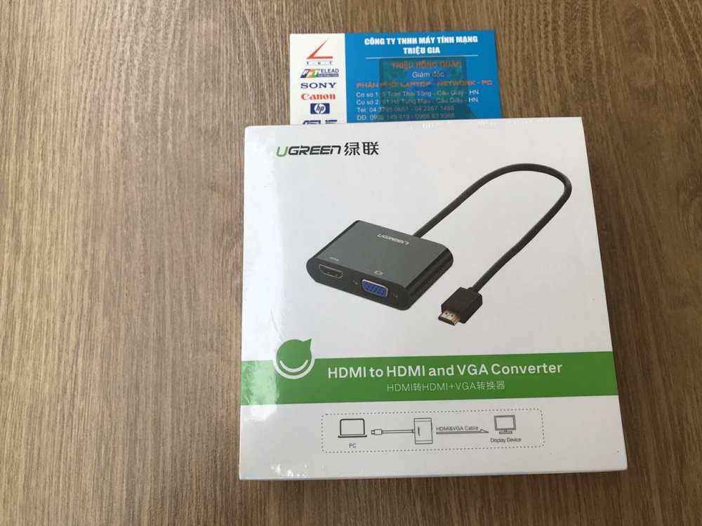 new - Cáp chuyển đổi HDMI to VGA+ HDMI chính hãng Ugreen 40744