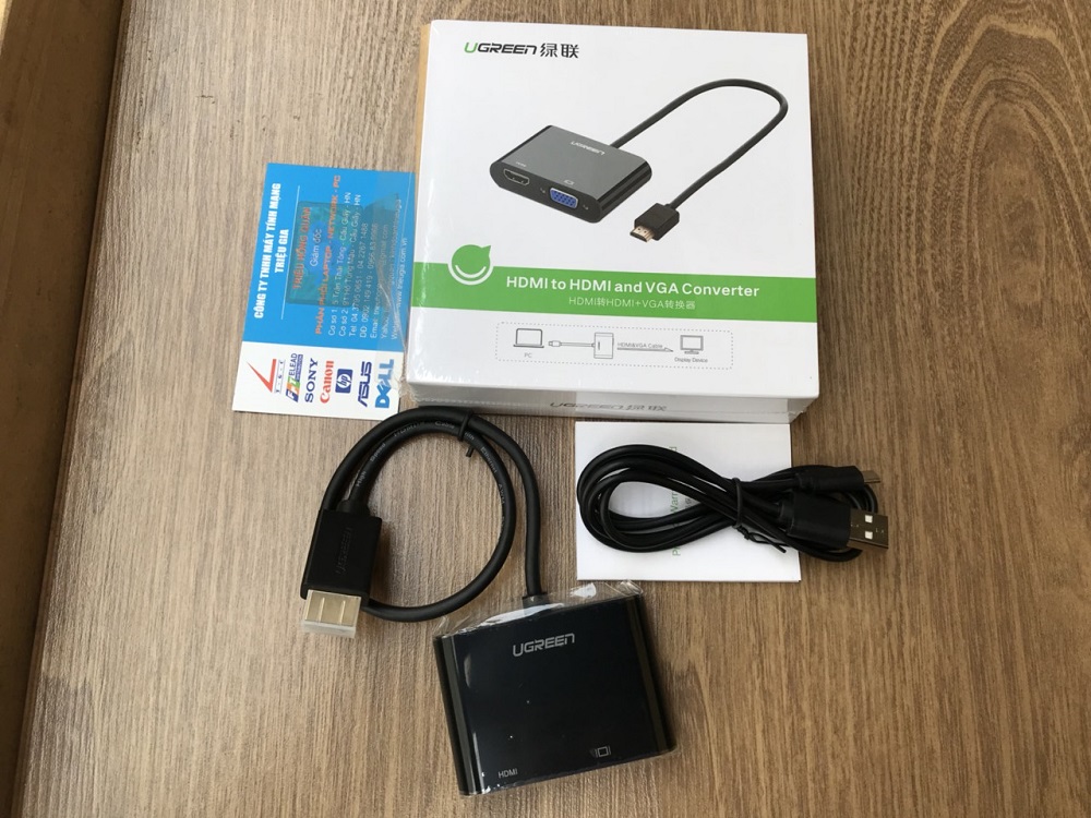 new - Cáp chuyển đổi HDMI to VGA+ HDMI chính hãng Ugreen 40744