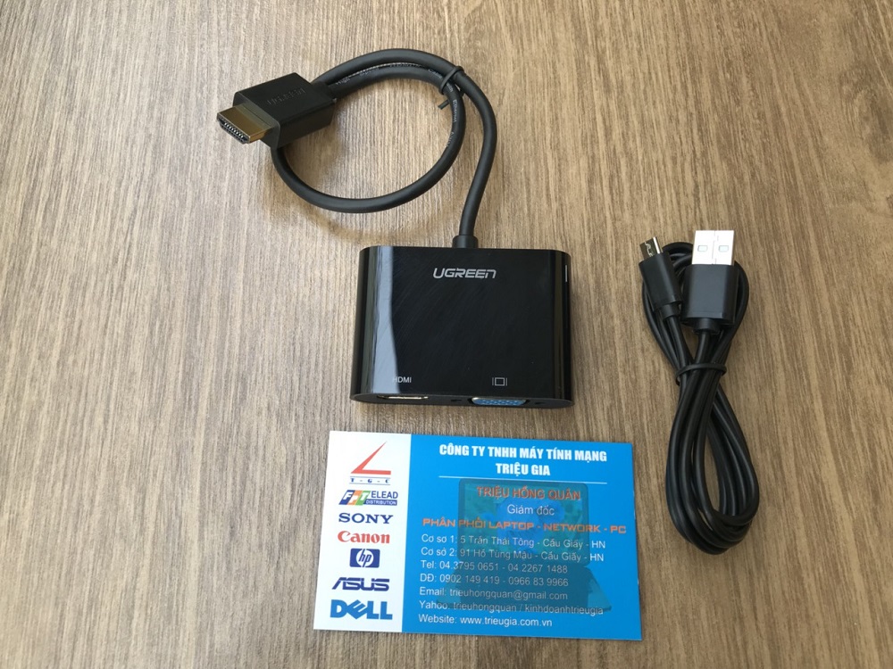 new - Cáp chuyển đổi HDMI to VGA+ HDMI chính hãng Ugreen 40744
