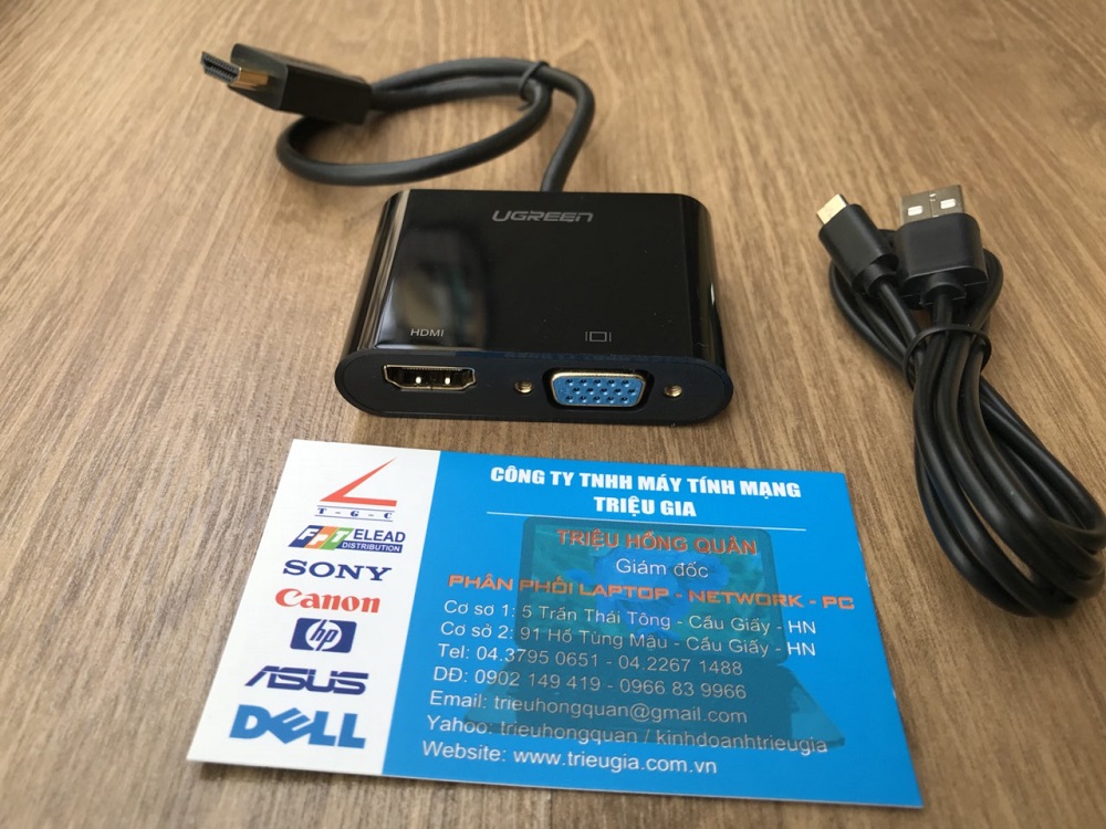 new - Cáp chuyển đổi HDMI to VGA+ HDMI chính hãng Ugreen 40744