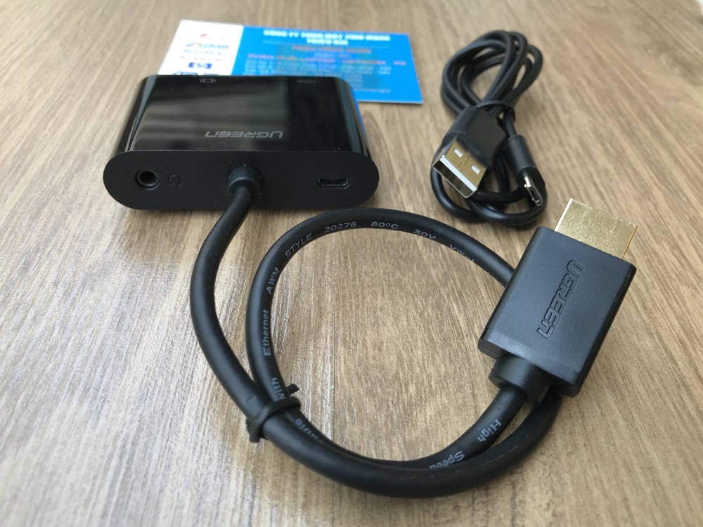 new - Cáp chuyển đổi HDMI to VGA+ HDMI chính hãng Ugreen 40744