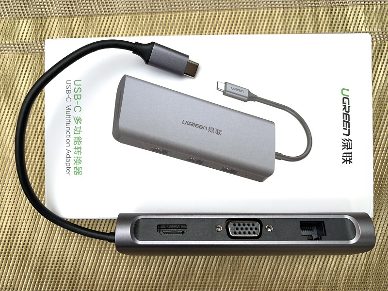 new - Bộ chuyển USB C to HDMI+VGA+USB 3.0+LAN 1Gbps + Card Reader Ugreen 40873 - Ugreen 40873